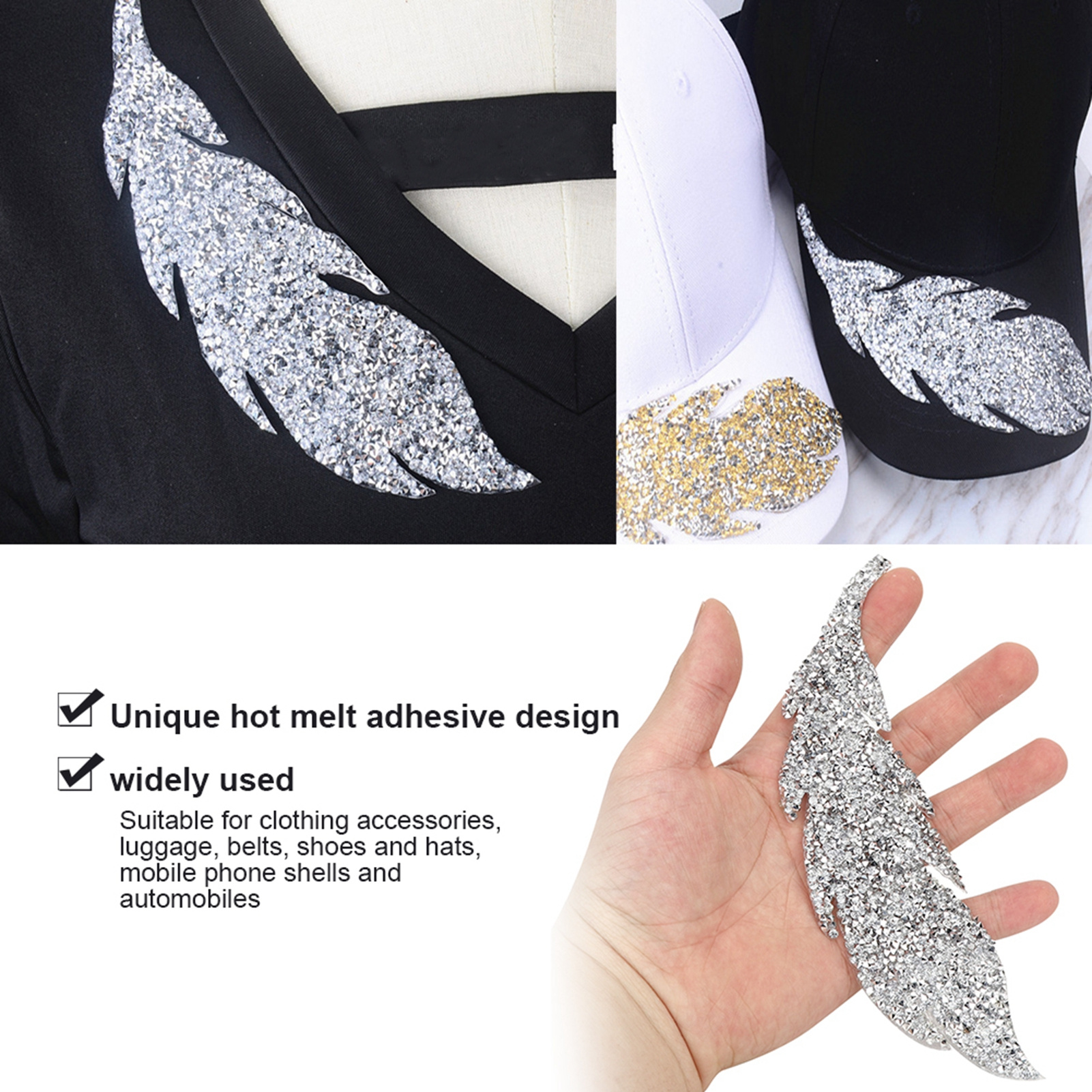 

5pcs Rhinestones Adhesive Clothes 2 Pattern Diy Adhesive For Bag Cellphone Decoration Accessories ()