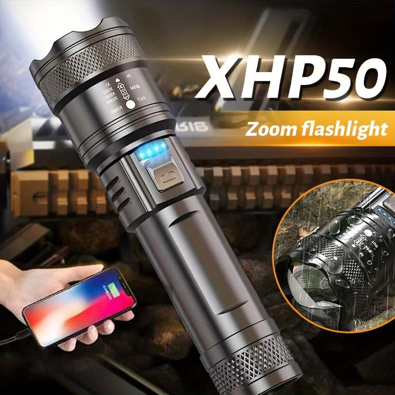 

1pc Xhp50 , Portable , Usb Rechargeable Led For , Riding, Camping, , , Courtyards, Garages,