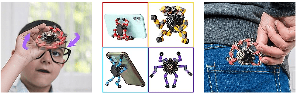 手指玩具，减压玩具，可变形旋转器，有趣玩具可变形链式机器人diy变形机器人机械旋转器派对生日圣诞礼物 详情 6
