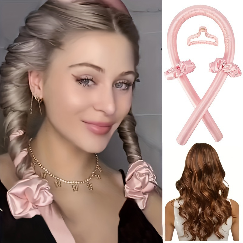 

Serre-tête en Chaleur avec Pince Réglable & Chouchous – Boucles de Nuit pour Tous Types de Cheveux, Outil de Coiffure Confortable & Polyvalent, Cadeau Idéal pour Femmes, Chouchous pour Cheveux