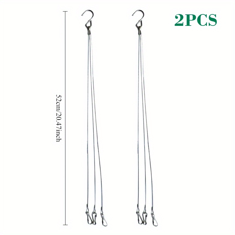 Image of 2 Stainless Steel Flower Pot Hanging Chains, Gardening Ropes For Hanging Baskets, Durable Pot Hanging Chains, Suitable For Suspending Bird Feeders, Flower Pots, And Lanterns, With 2 Size Options