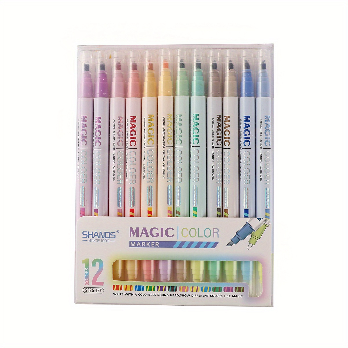 TEMU 12pcs Magic Highlighters Color Changing Highlight Pens, Assorted Aesthetic Highlighters Pen, Chisel Tip& No Bleed , Journaling Office School