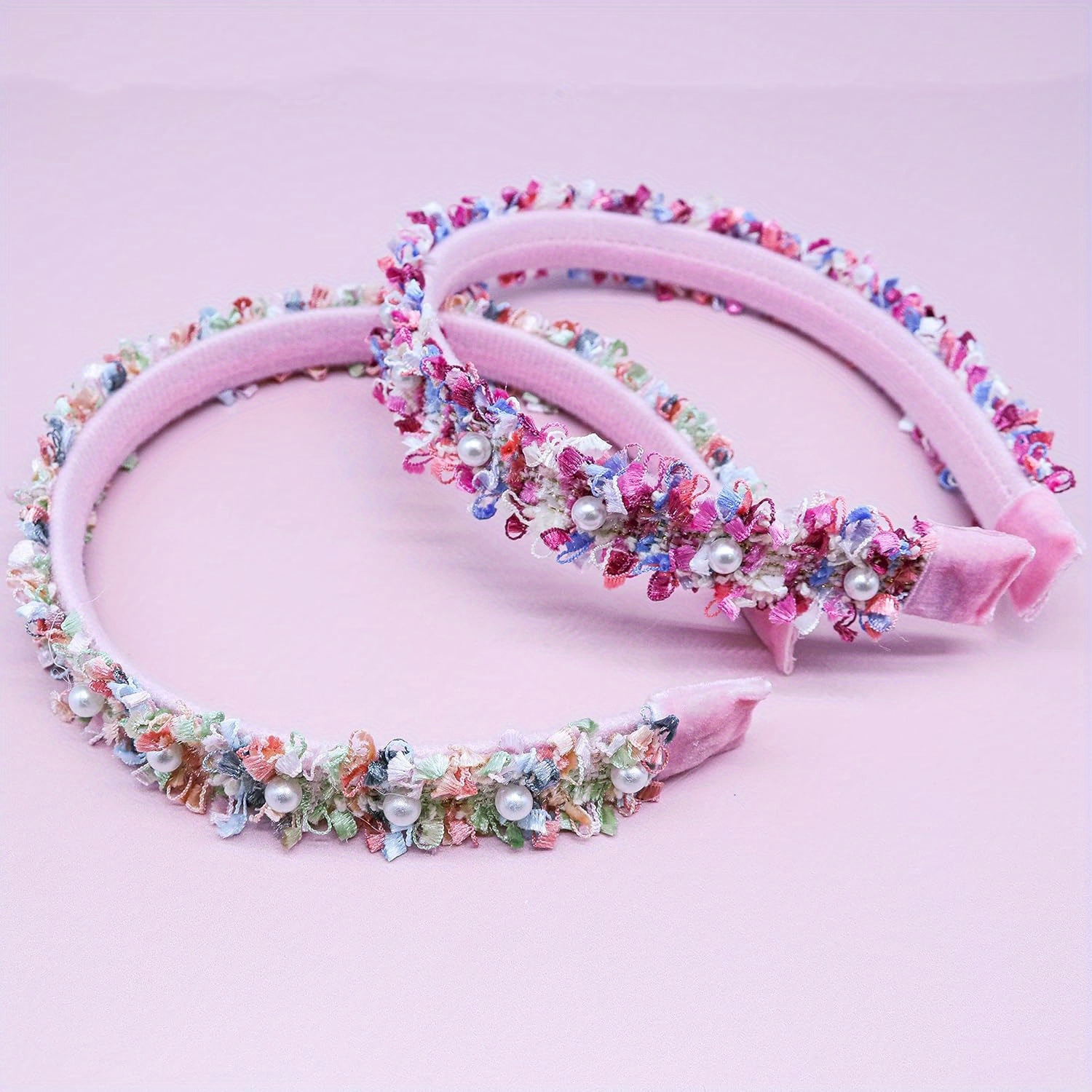 

Fashion Confetti Headband Hair Accessories, Beaded Hair Bands, 2 Beaded Headband Hair Bands