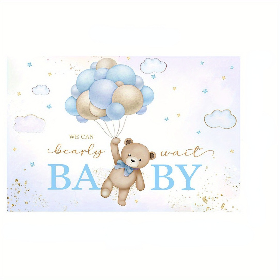 

1pc 5.9 X 3.6 Fts Bearly Backdrop For Boy Bear Boy And Decorations