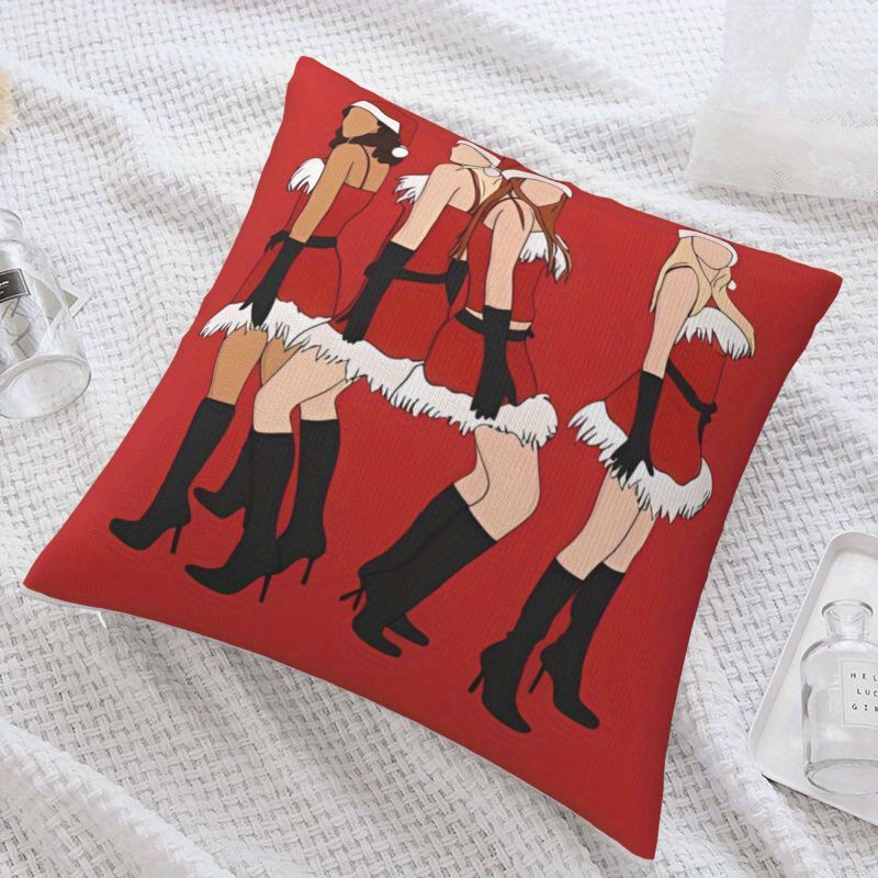 

Christmas , Polyester Zippered Pillowcase, Decorative For Sofa - Double- , Types - 1pc (no )