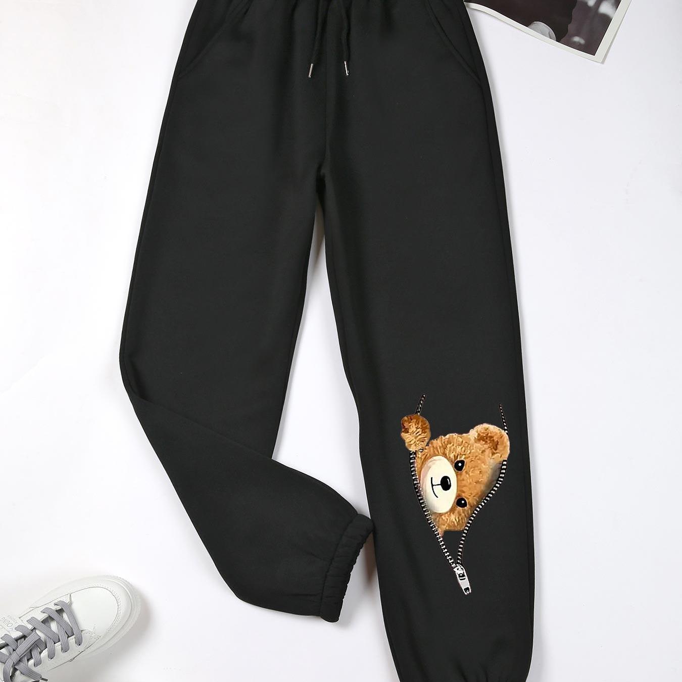 

Women's With Cute - Casual Drawstring Sweatpants, Polyester, Machine Washable
