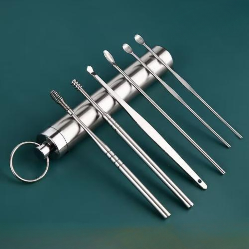 

6- Steel Removal Spoon Set, Multifunctional Portable Ear Washing