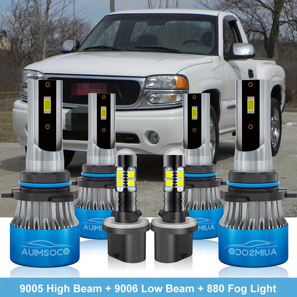 

For Gmc For 2000-2004 2005 2006 Xl 1500 2500 2001 2002 2003-2005 6x Led Headlight Bulbs Kit 9005 9006 880 , + Fog Bulbs Qty6 -n-