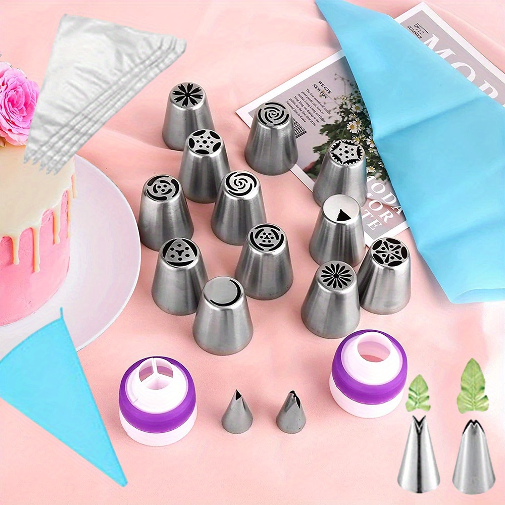 

27pcs/ Set Frosting Piping Nozzle Set Steel And Nozzles Bag Set Utensils