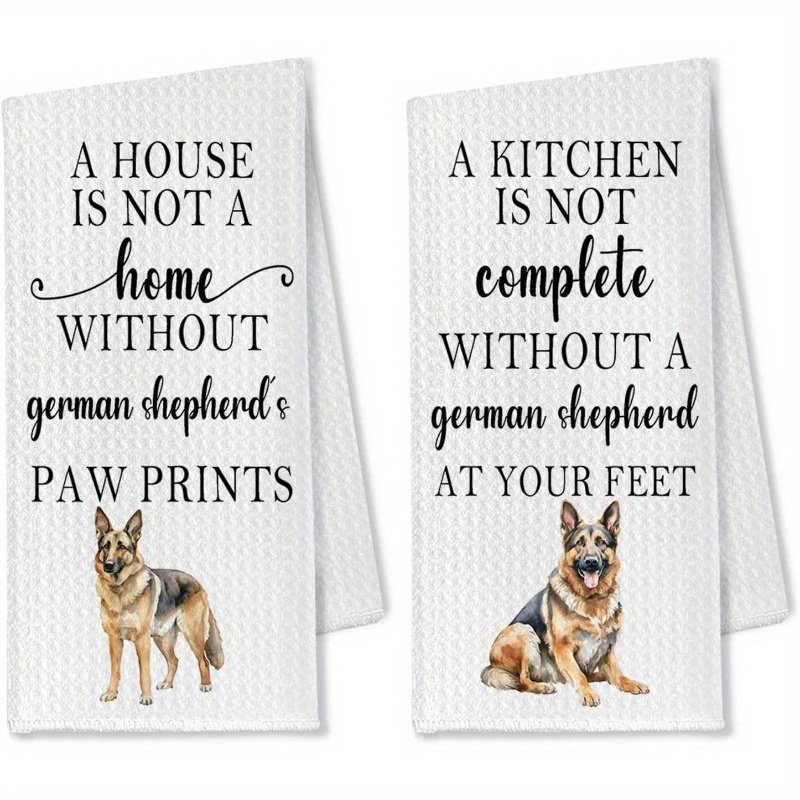 

2pcs German Shepherd Kitchen Towels - 18x26 Inches, Soft Polyester Dog-themed Hand Towels With Funny Quotes, Kitchen, Bathroom, Or Home Decor, Ideal Gift For German Shepherd Lovers, Dish Towels