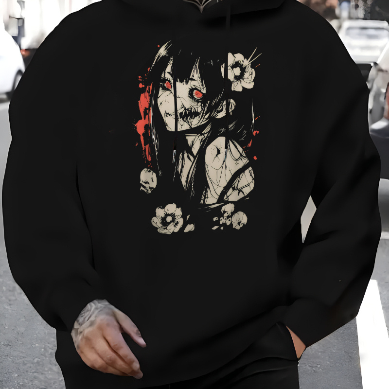 

Horror Japanese Horror Cute Goth Hoodie, Sweatshirt For Men With Pockets And Drawstring, Suitable For Winter And Autumn, Comfortable - Ideal Gift