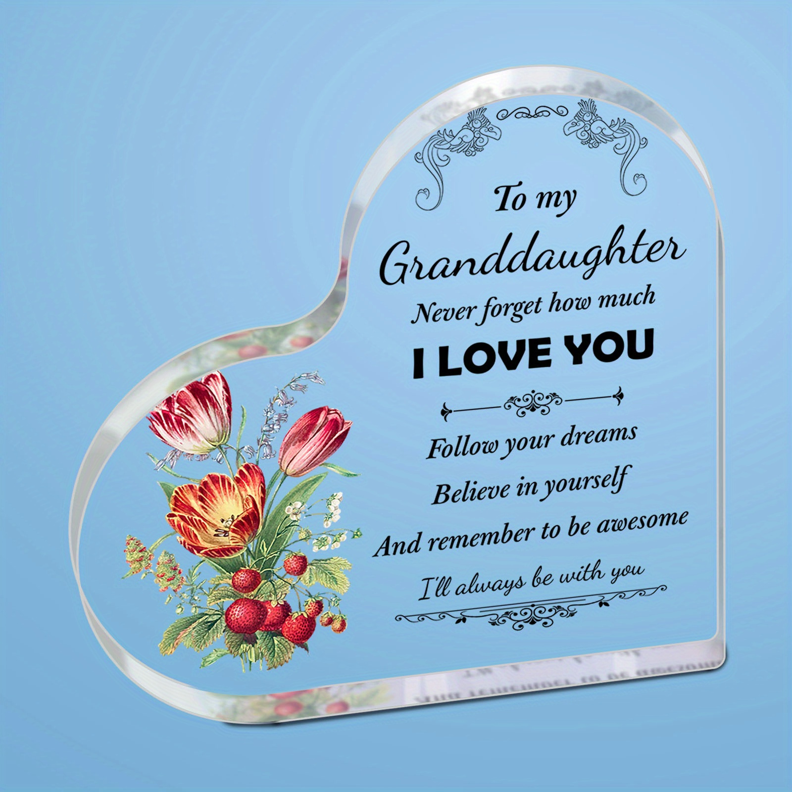 

1pc Unique Granddaughter Gift - Ships From Ca, Usa Acrylic Desktop Decoration For Birthday - From , Great Granddaughters, Universal Holiday Giftchristmas Giftchristmas Gift