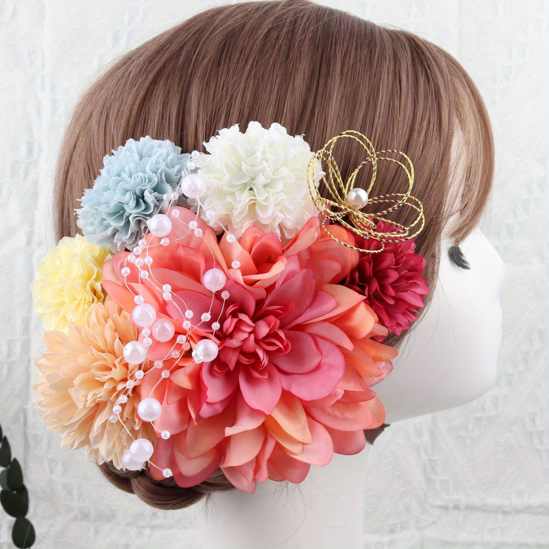 TEMU Hair Accessories, Dried Flowers, Water Knots, Cute Hair Accessories, Long Beads, Fringed Hairpin Set, Kimono Accessories.