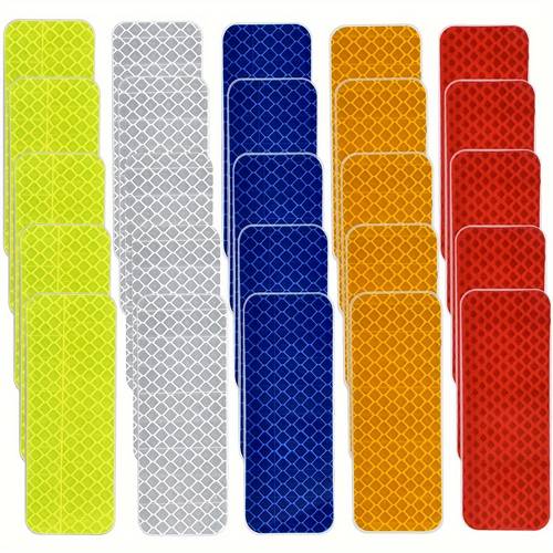 25pcs random color safety reflective stickers waterproof self warning tape for outdoor visibility prism reflection technology strong durable rear placement reflectors for driveway and vehicles
