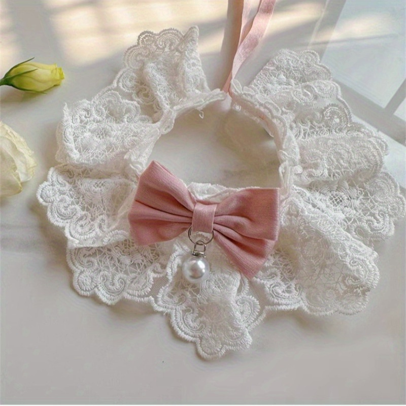 Image of 1pc Cat Princess Scarf Tie Cute Photo Dog Pet Collar Bib Drool Bib Knitted Collar Decoration Bib