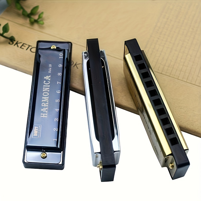 Premium C-Tone 10-Hole Harmonica - Polished Finish & Durable Hard Shell - Ideal For Beginners, Students & Pros - Great Gift Choice