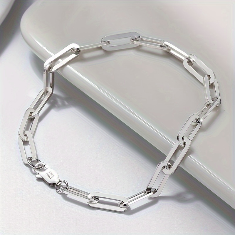 

Luxurious 925 Sterling Silver Link Bracelet For Men And Women - Hypoallergenic, , And Stylish Gift For Any - Perfect Accessory For Casual Attire