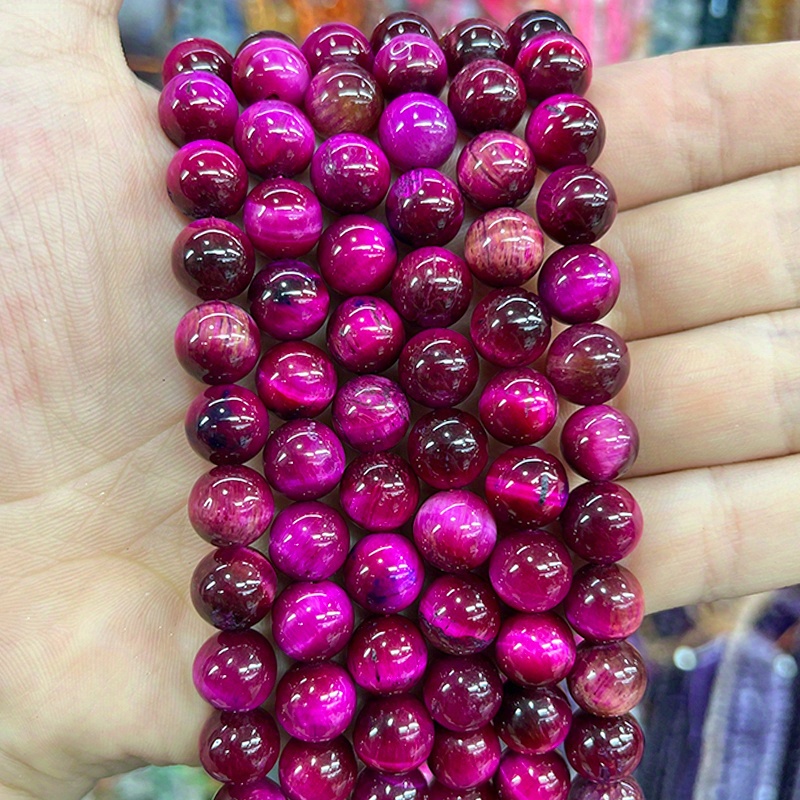 

-eye Beads - Natural Stone, Assorted Sizes 6mm/8mm/10mm/12mm/14mm For Making, Elegant Bracelet & Necklace Craft Supplies, 15" Strand, Round Beads, Keychain, Accessories