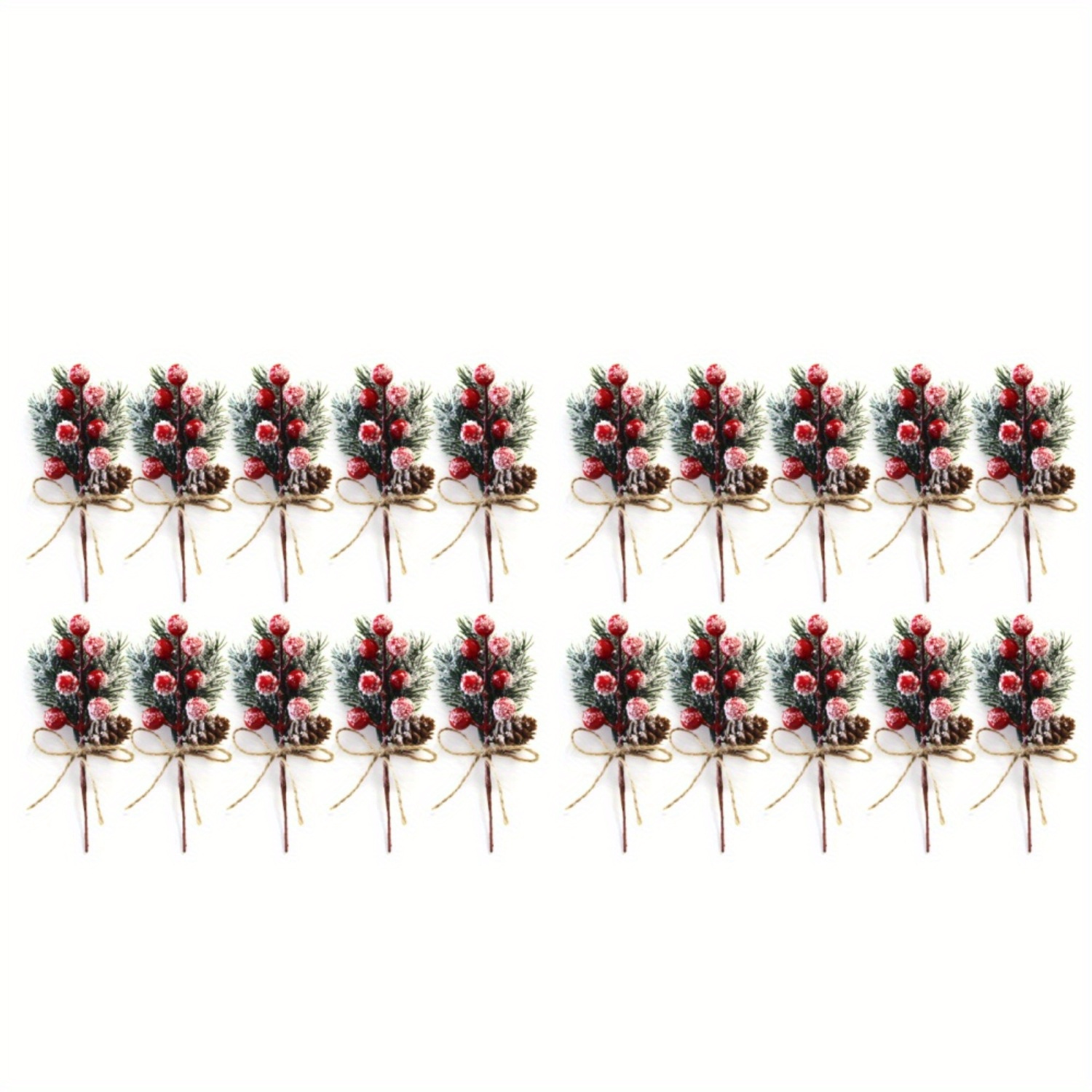 

10/ 20pcs Artificial , Christmas Accessories Pine Needles Pine Cones Simulated Tree Stems Crafts Pine Needles Christmas Bouquet, Flowers Christmas Tree Ornaments, Holiday Party Decorations