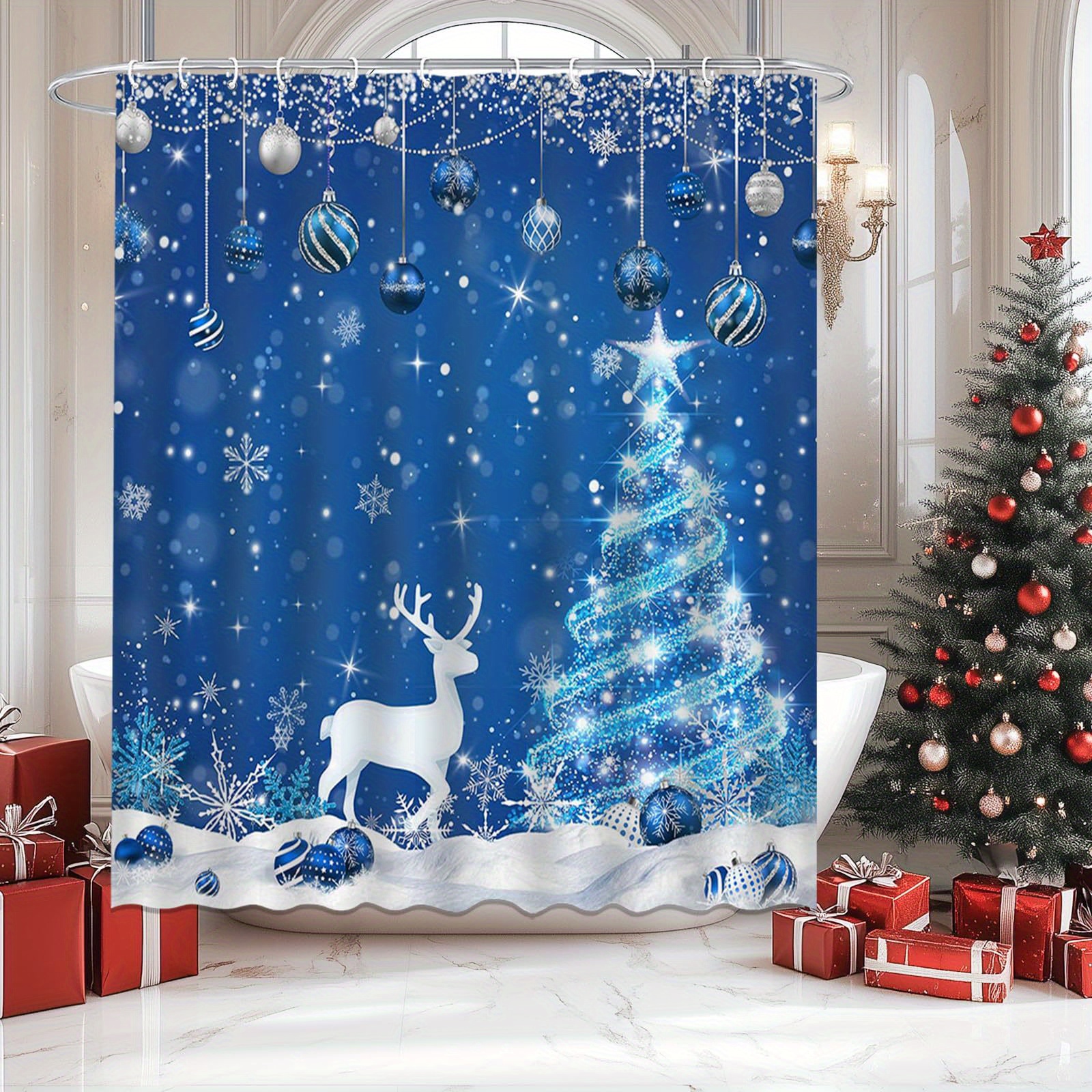 

1pc Christmas Bathroom Printed - Polyester - , , And