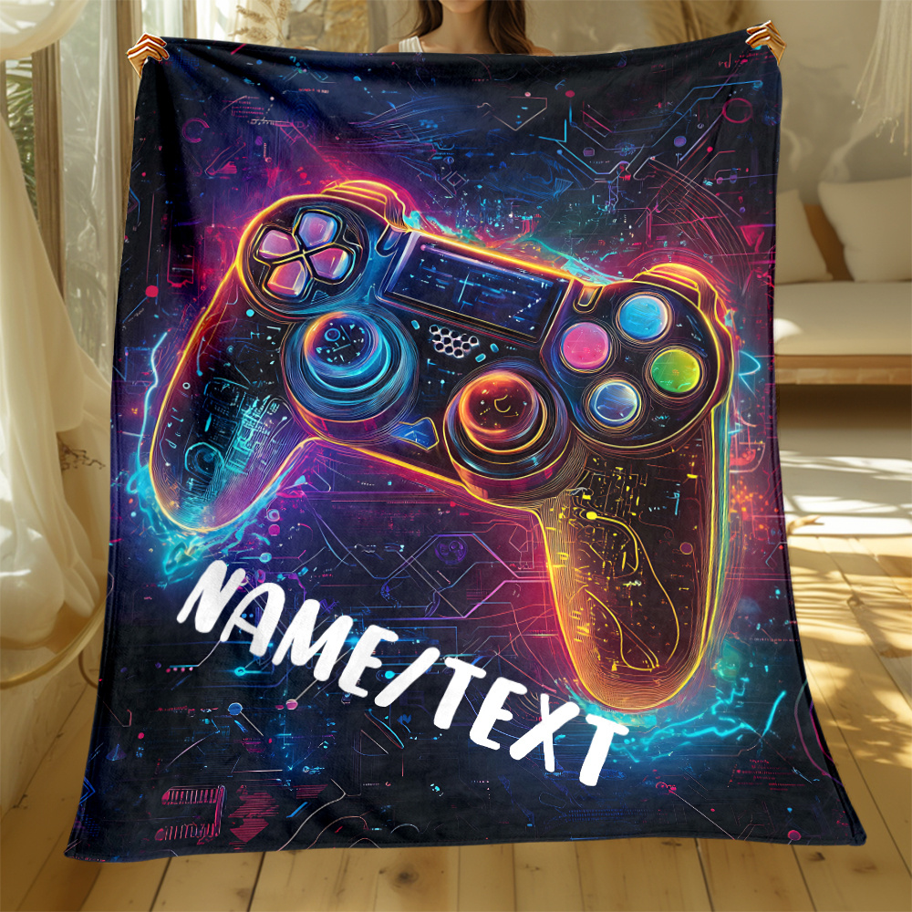 

Cozy & Game Controller Flannel Throw Blanket - Soft, Lightweight, And Warm For Couch, Bed, Travel, Camping, Office - Vibrant Digital