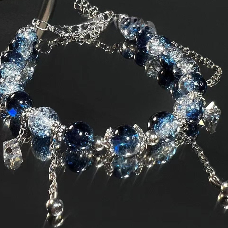 

Elegant Gradient Glass Beaded Bracelet – For Women, Perfect Back-to-school Gift, Y2k Jewelry For And Gifting