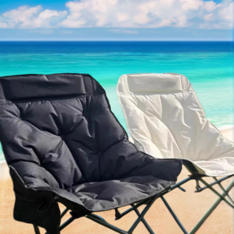 

Ergonomic High-back Moon Chair With Cotton-padded Seat For Outdoor Bbq, Picnic, And Dining - Abs Frame, Adult Size, Comfortable Cotton Cloth