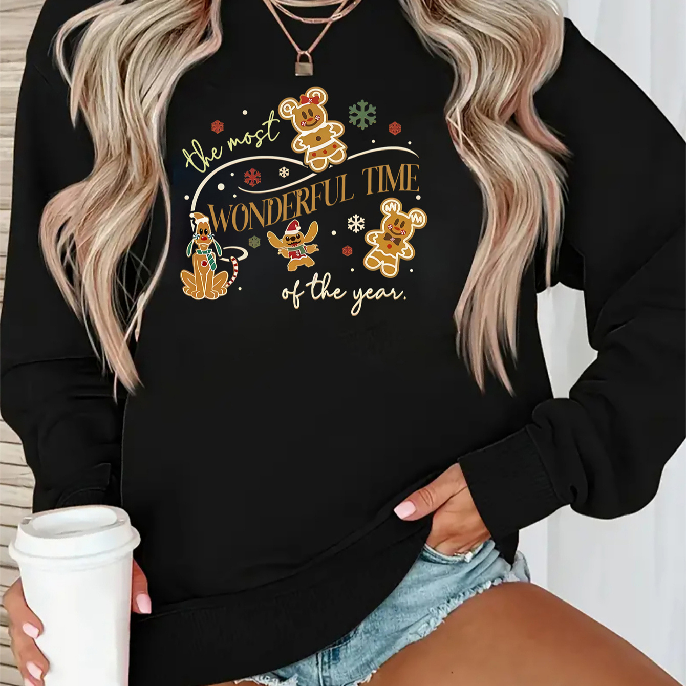 

Women's Sweatshirt Graphics, 100% Polyester , Slight , Long Sleeve Sweatshirts - " Time Of The