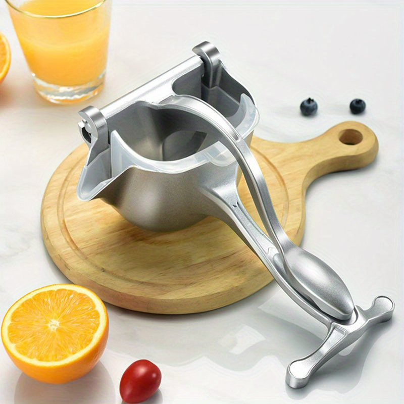 heavy duty stainless steel manual citrus juicer   action no electricity required metal construction portable hand press   for oranges lemons   under 1l capacity details 5