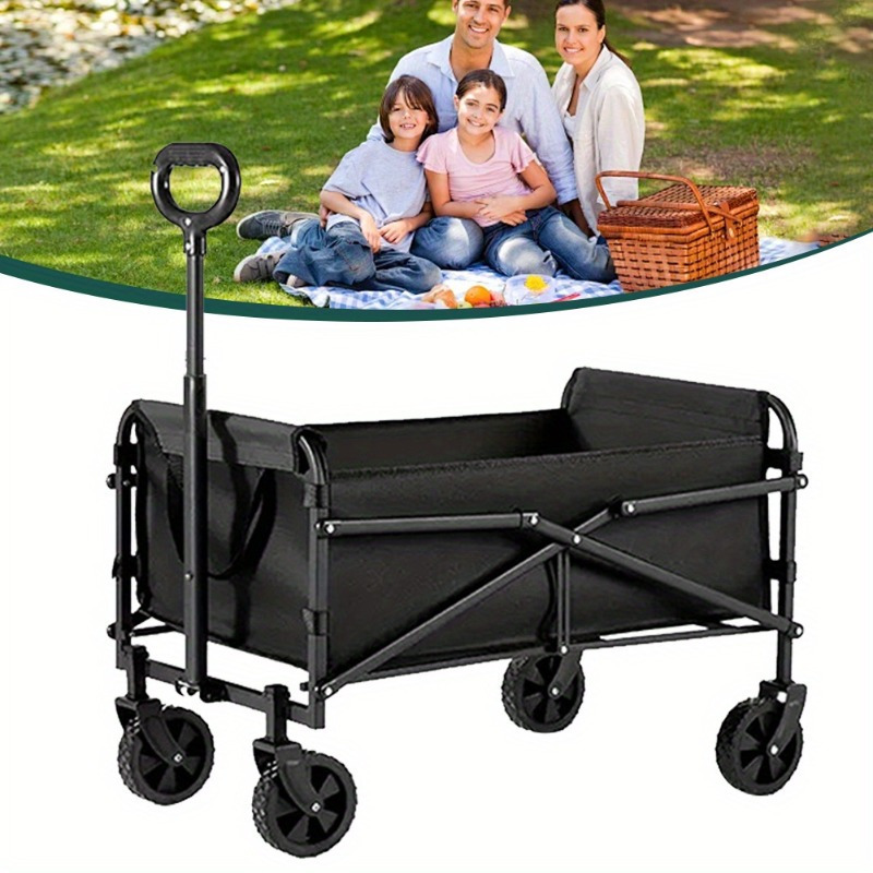 

Collapsible Heavy Duty Foldable Wagon Shopping Pull Trolley Collapsible Folding Outdoor Portable Utility Cart For Store Display