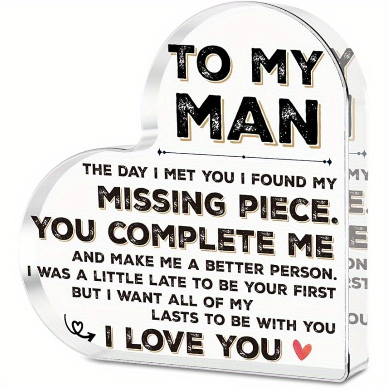 TEMU Acrylic Sign Desk Decor Romantic Gifts For Him Husband Boyfriend I Love You Gifts For Him Fiance Groom Anniversary Birthday Christmas Engagement Wedding Valentine Plaque For Home Decor