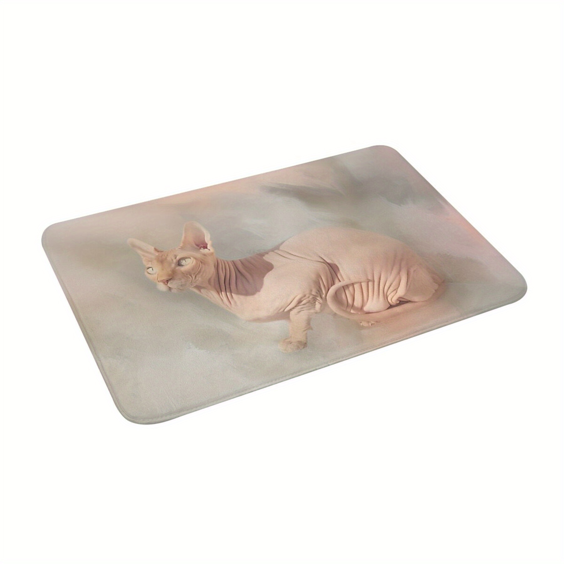 

Cat Non-slip Doormat - Machine Washable, Polyester, Bathroom & Bedroom Decor,