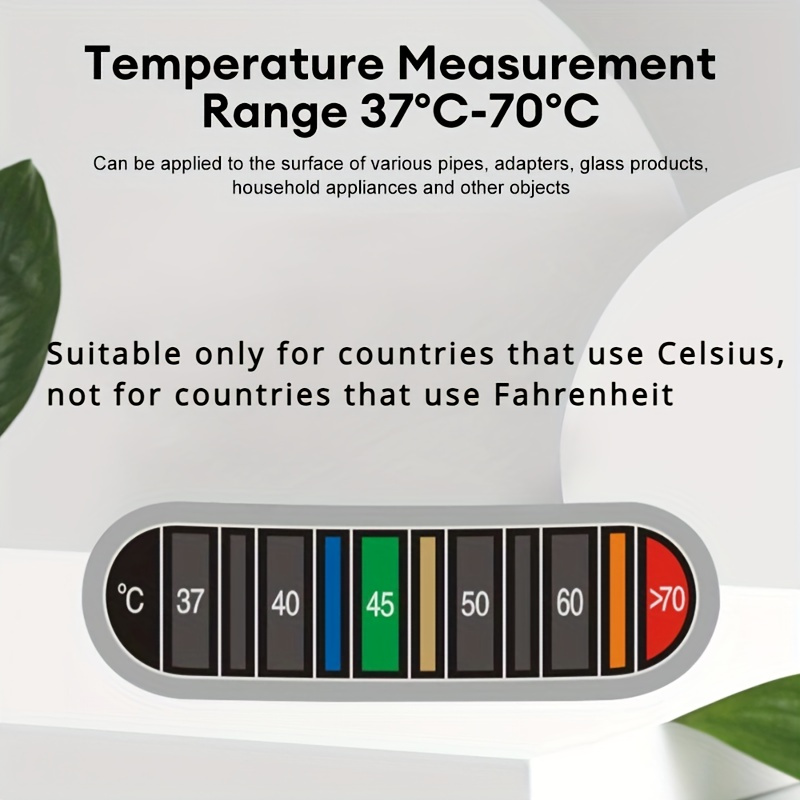 

3pcs Color-changing Adhesive Thermometer Strips, 98°f-158°f Range - Cups, Kettles & Pipes, Battery-free, Easy To Apply