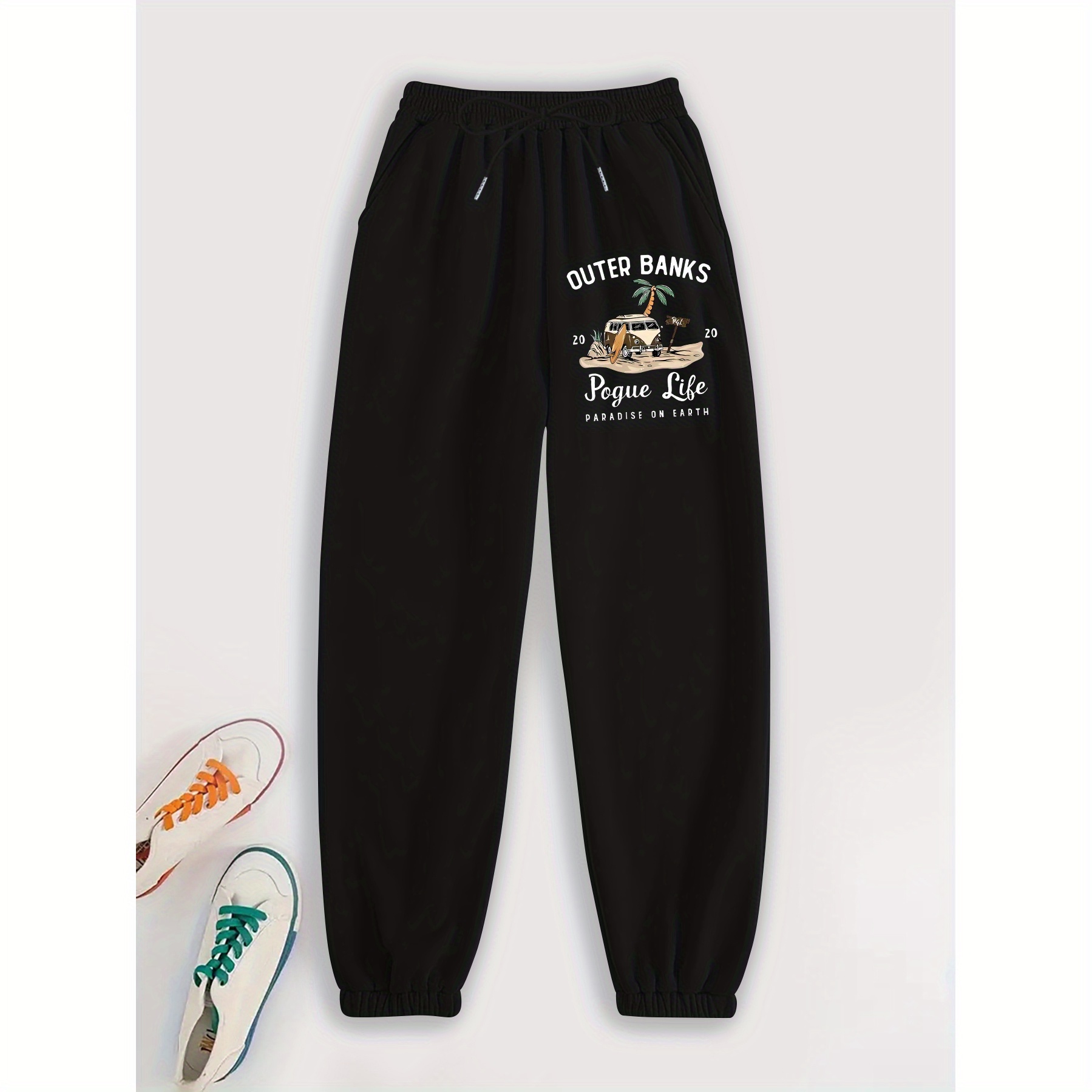 

Paradise Graphic Sweatpants For Women - Polyester Drawstring, Pattern, And - Adult Pants For Fall/