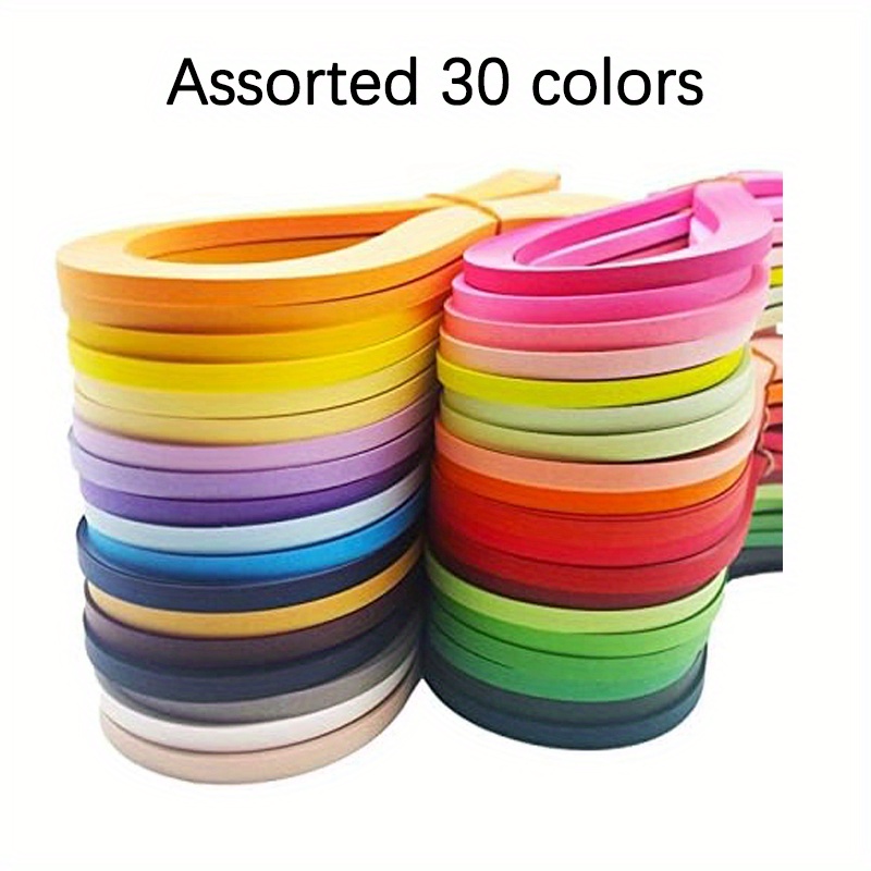 TEMU Quilling Strips Set - 3600pcs In 30 Colors, 5mm Wide X 21 Long - Ideal For Diy Crafts & Art Projects, Paper Craft Supplies