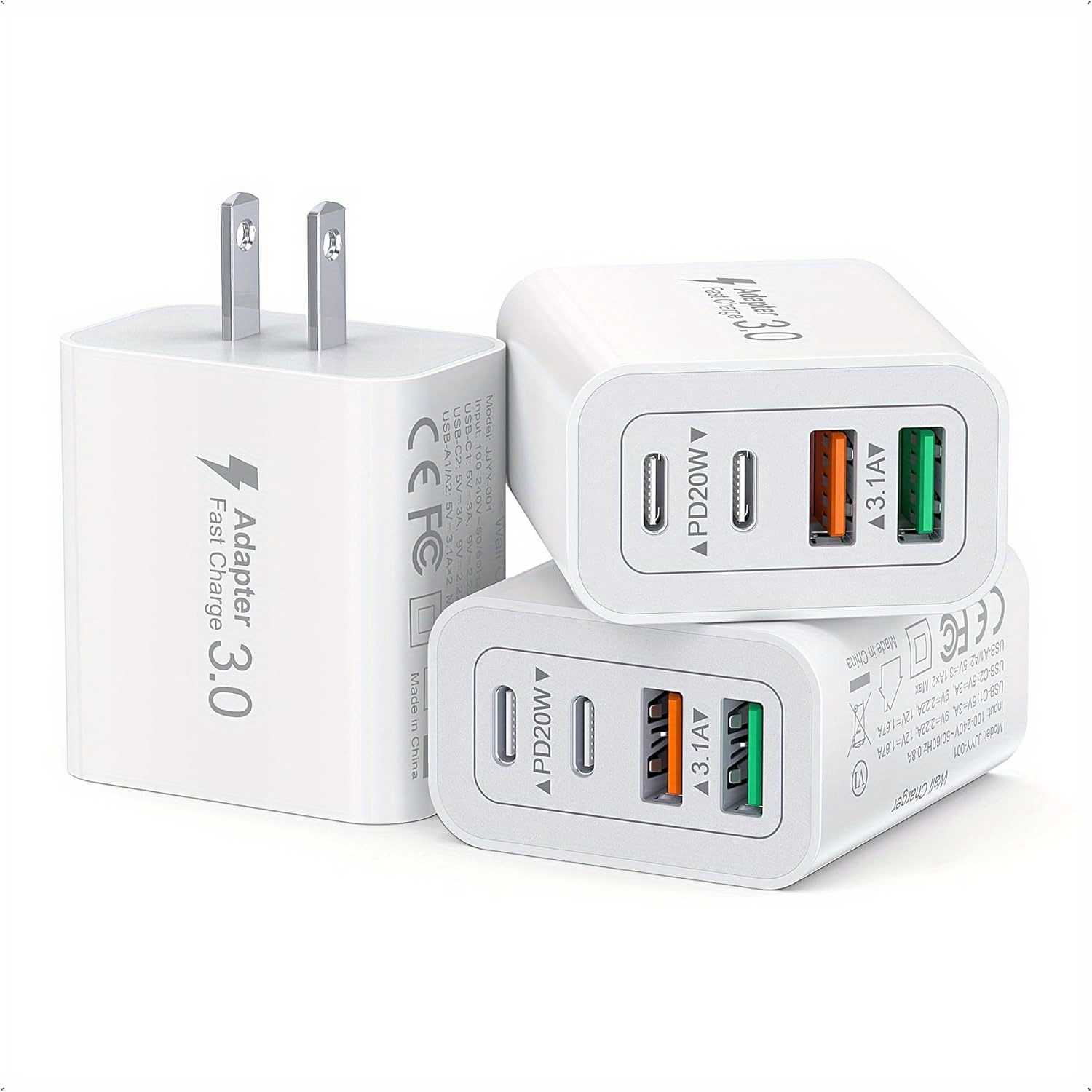 

[3-] Usb C Charger, 40w Usb C Charger , 4- Pd+qc Adapter C Charging For / 15/ 14/ 13/ 12/ 11/ / Xs/ Xr/ 8/ 7, Ipad, Samsung, Tablet