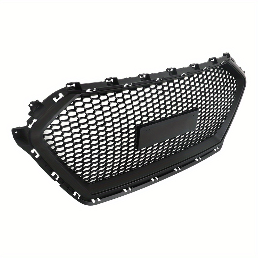 TEMU Black Honeycomb Front Bumper Grille For 2017-2018 Elantra Sedan 4-door - Durable Plastic, Chrome-plated Accents, Replacement