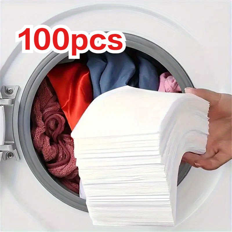 

100pcs Color Laundry Sheets - Dye Trapping & Anti-transfer Wash Paper, Uncharged For Mixed