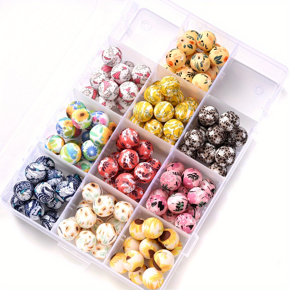 

15mm 10pcs - Printed Round For , Bracelet, Keychain, Necklace & Accessories