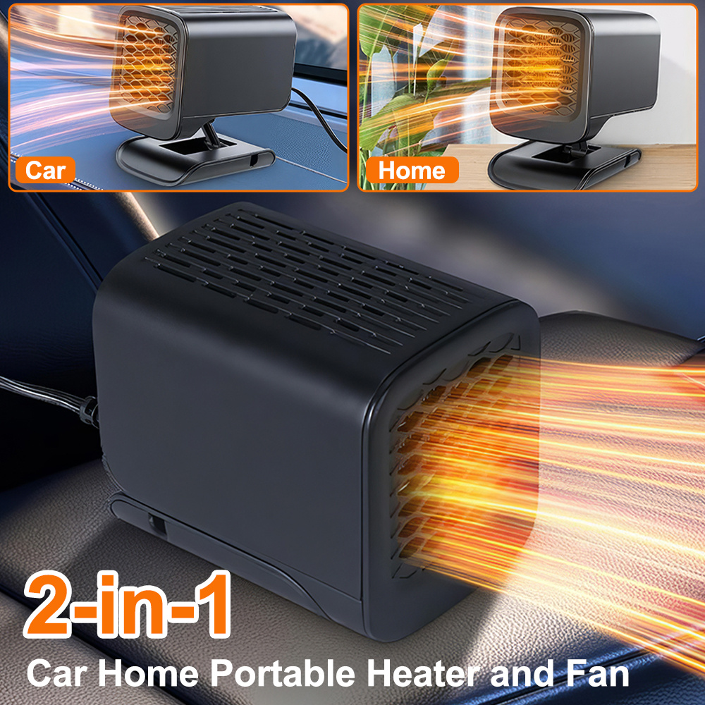 

Compact 120w Portable & Fan - Fast-heating And With Usb Power, Quick Windshield Ice Removal, Lightweight For Vehicle Interior , Garden Houses