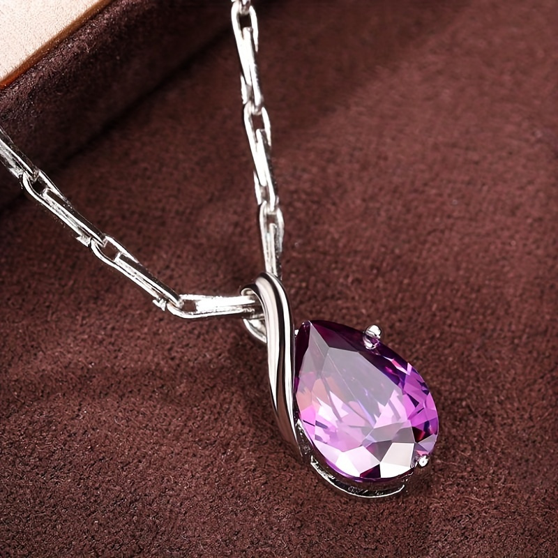 Pendentif Argent 925 Avec Cristal Améthyste - Occasion Bon état, Cadeau Idéal Lithothérapie