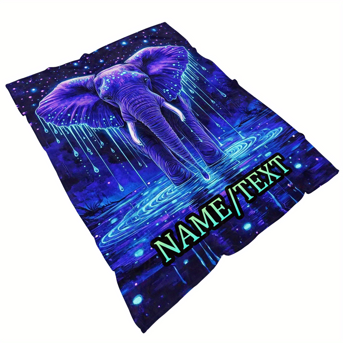 TEMU Personalized 1pc Custom Name Design Blanket - Lightweight Flannel Throw For Sofa, Bed, Travel, Living Room, Office, Couch, And Bed - Fleece