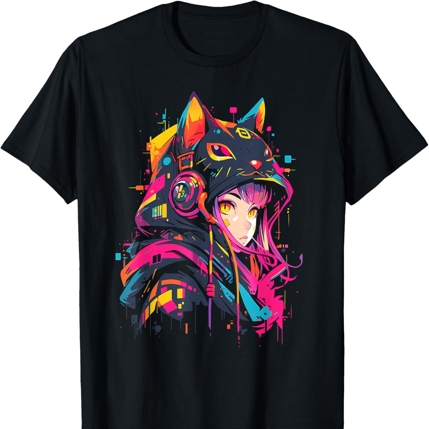 

Anime Cyberpunk Aesthetic Techwear T-shirt Pure Cotton Diy Pure Cotton, Patterns, Soft And Breathable, Casual And Halloween Christmas Sm , T-shirt Couple Outfit