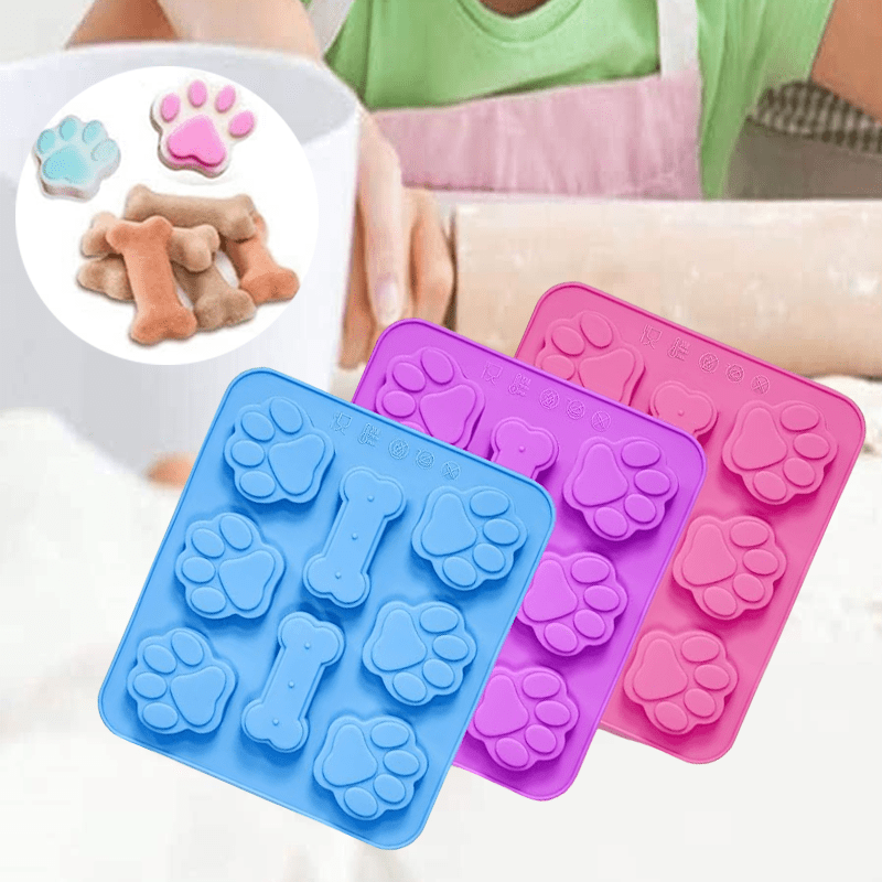 

Molds Dog Shaped 2 In 1 Reusable Ice Trays Molds For Dog Treats Biscuits Molds