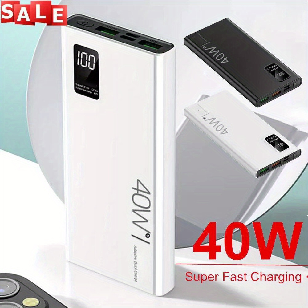 

10000mah Portable Charger, Fast Charging Power Bank With Dual Outputs, Lcd Display External Battery Pack Compatible With Iphone, Samsung, Ipad Etc