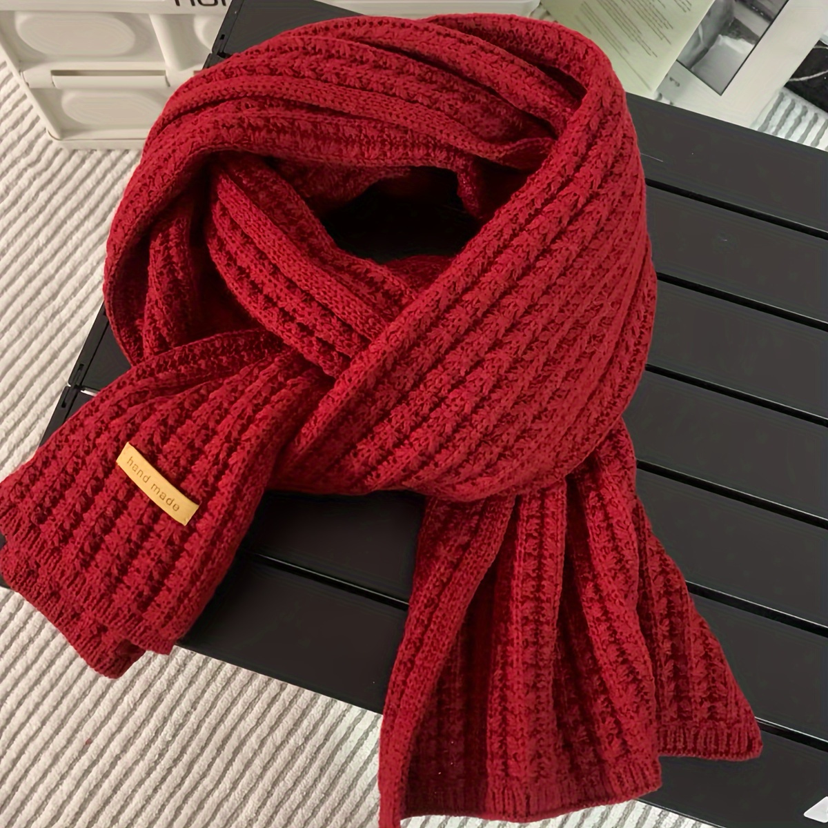 Vintage Knit Scarf - Soft, Warm & Stylish Winter Accessory for Men and Women, Perfect Christmas Gift details 0