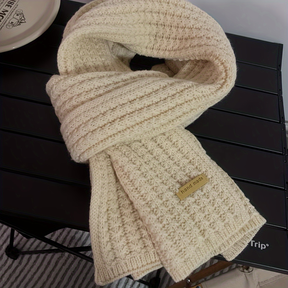 Vintage Knit Scarf - Soft, Warm & Stylish Winter Accessory for Men and Women, Perfect Christmas Gift details 2