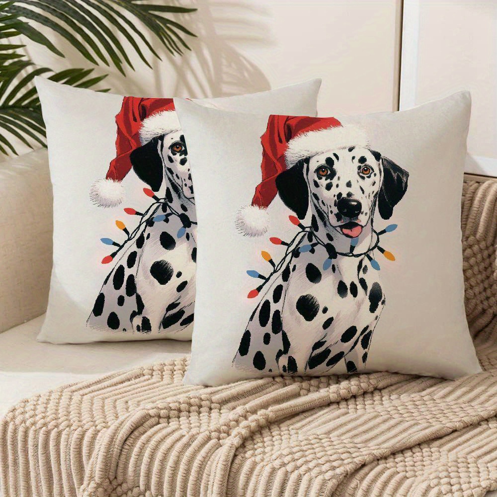 

2pcs Traditional-style Throw Pillow Covers, Machine Washable Polyester, Zipper Closure, Room Decor