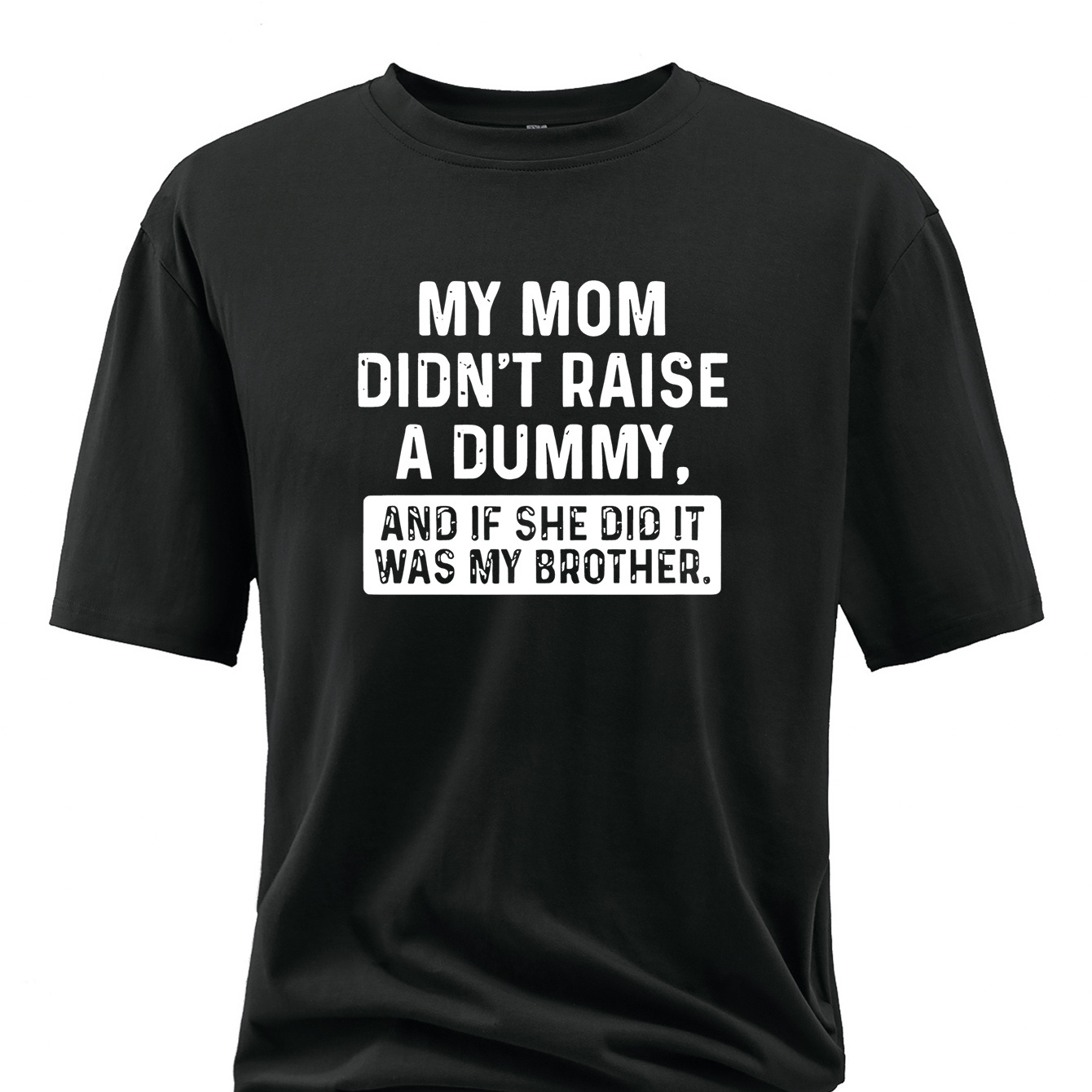 

T-, And , Didn't A Dummy Top, -sleeved Round T-