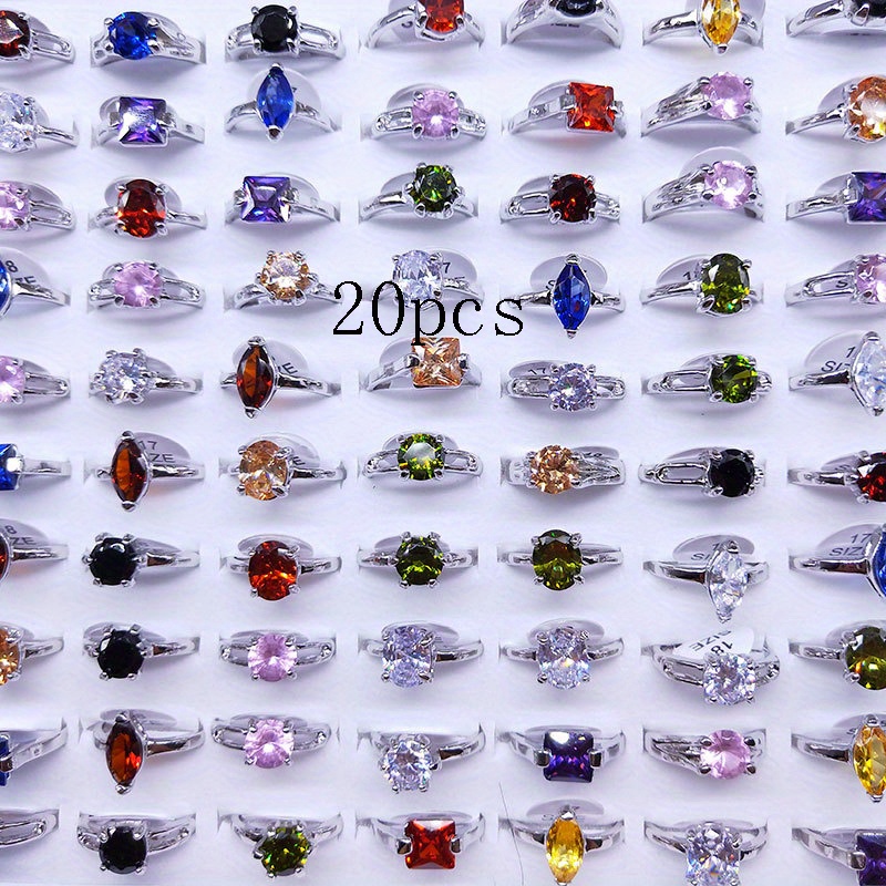 TEMU 20 Colorful Rings In A , Suitable For Women And Men, Fashionable Jewelry Accessories, Gift Items, Unusual Rings For Women, Trendy Rings, Fashion